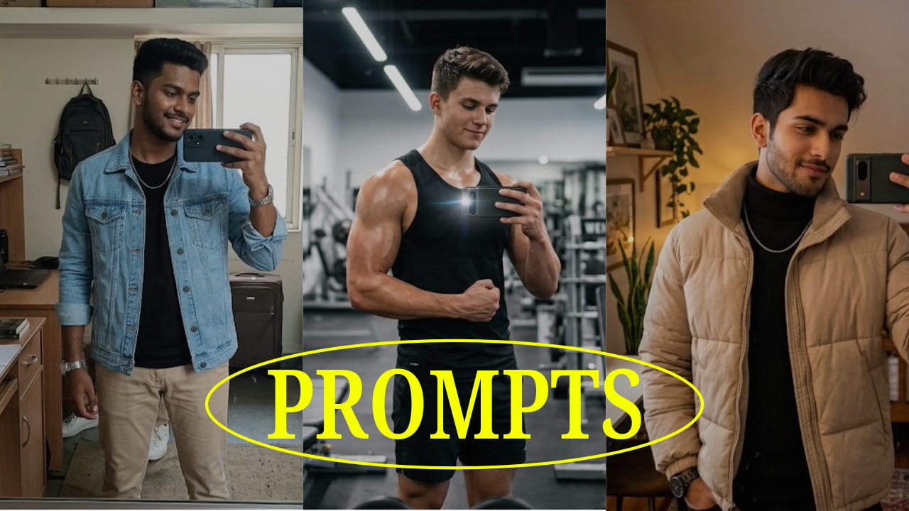 10 Gemini AI Prompts to Create Handsome Indian Boys in Trendy Mirror-Selfie Style (4K Edition)