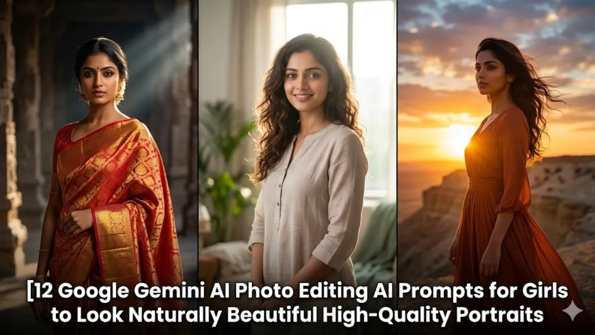 12 Google Gemini AI Photo Editing AI Prompts for Girls to Look Naturally Beautiful High-Quality Portraits