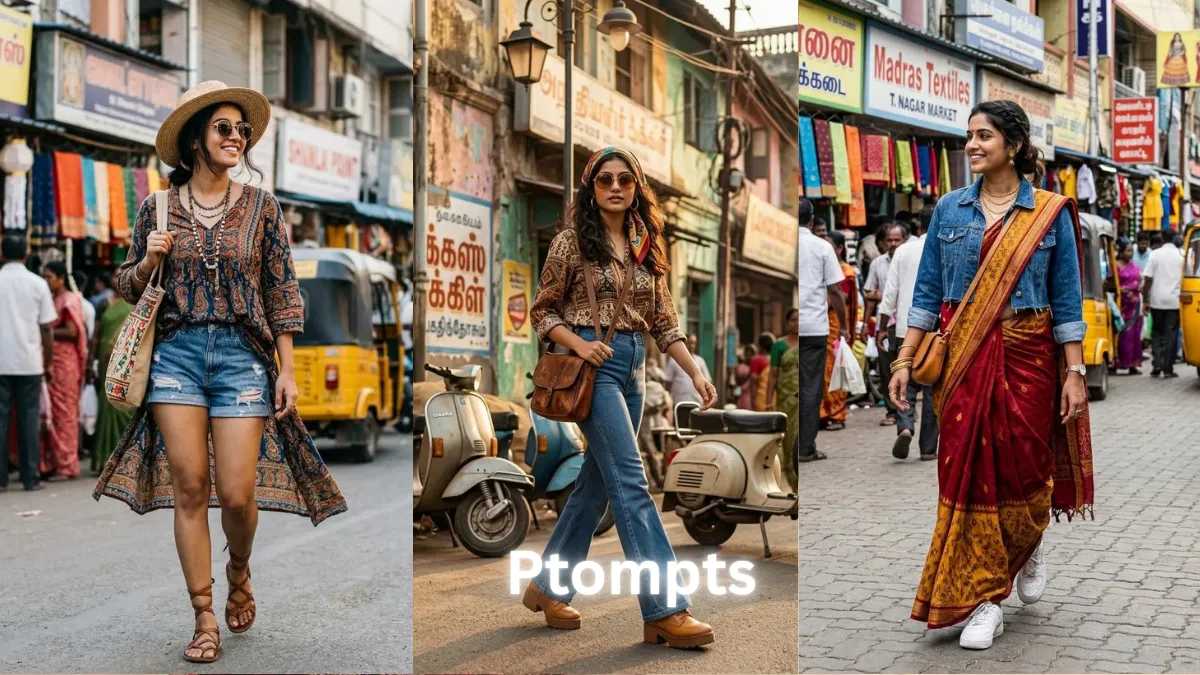 Explore the top 10 Gemini AI photo prompts to create trendy Chennai street fashion looks in stunning 4K HD. Full-body, stylish, and Instagram-ready urban streetwear inspiration for every fashion lover.